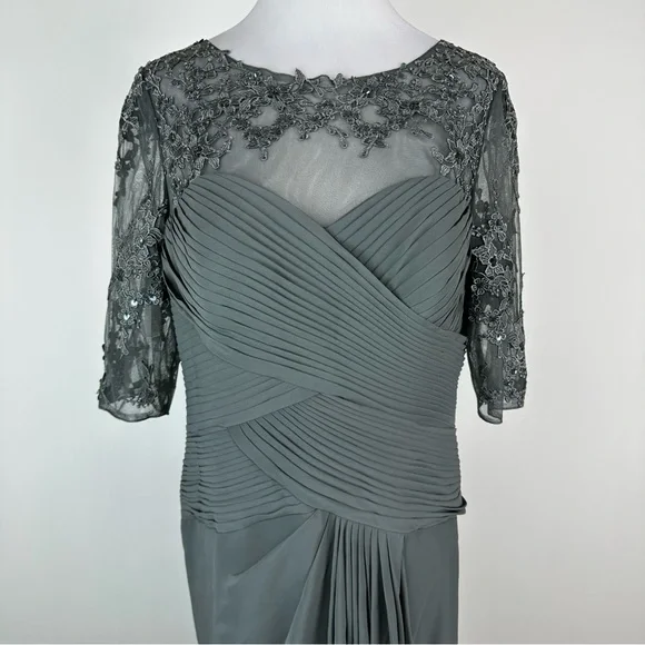 JJs House | Dresses | Jjs House Steel Grey Lace Embellished Formal Dress  Size 6 | Poshmark
